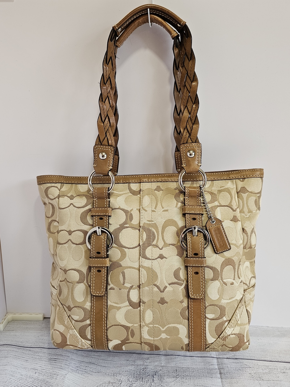 Y2K Coach Signature Chelsea Jacquard Canvas Shoulder Tote Bag